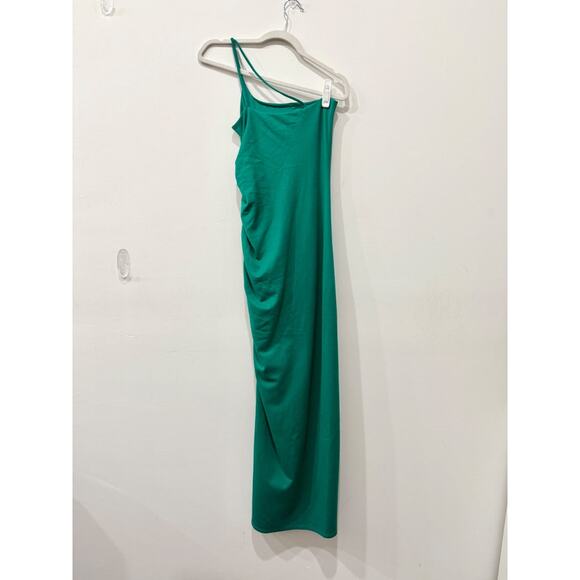 Lovers and Friends Nami Asymmetrical One Shoulder Maxi Dress Seaglass Green XS - Picture 3 of 5